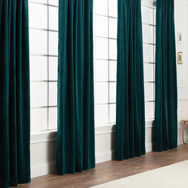 Chanasya Premium 2-Panel Blackout Velvet Curtains - Classy & Solid Drapes for Living Room or Bedroom - 52" x 84" - Teal
